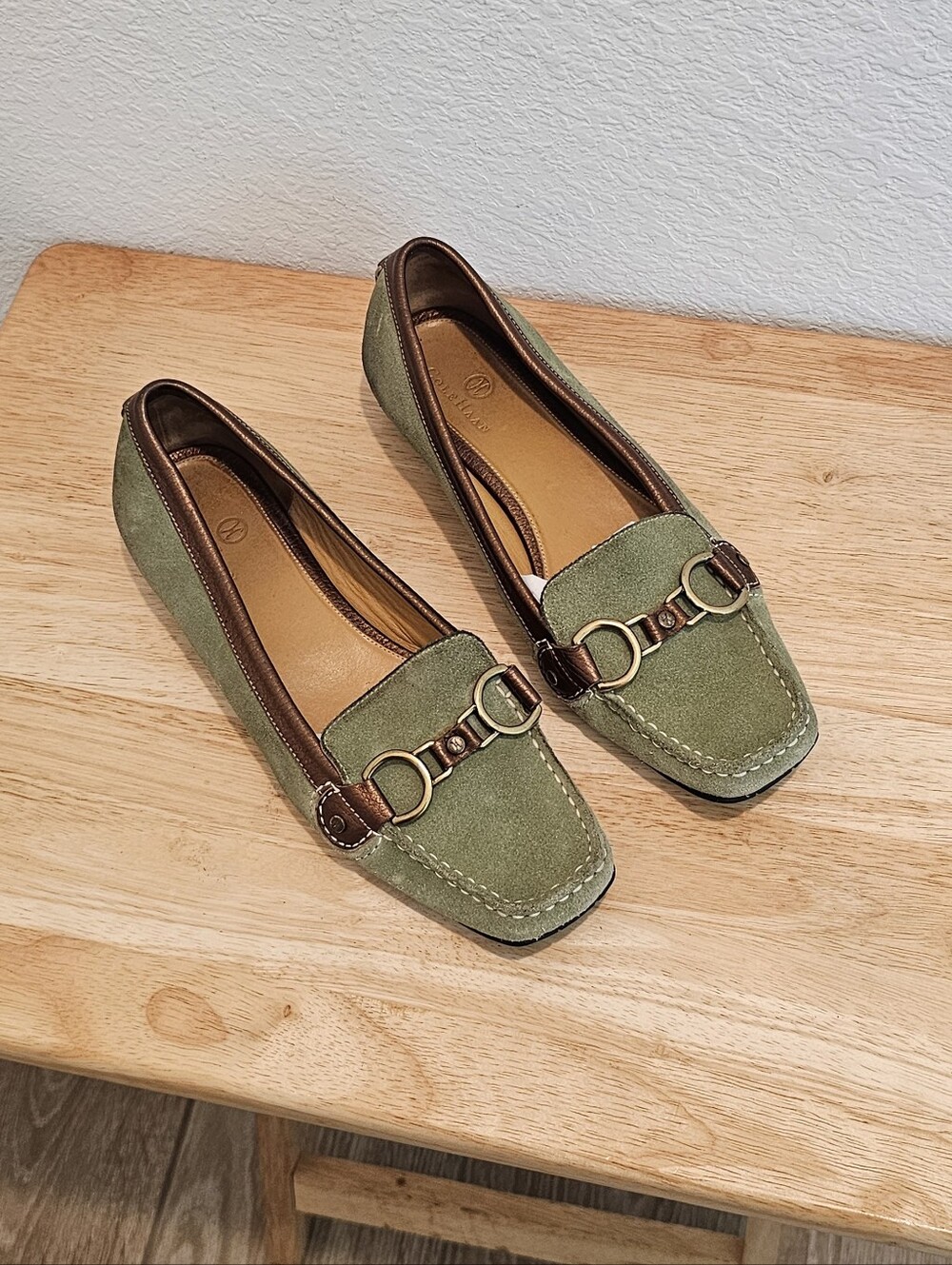 Cole Haan Nike Air Green Suede Horsebit Loafers 7.5 B D18576 H5 GUC